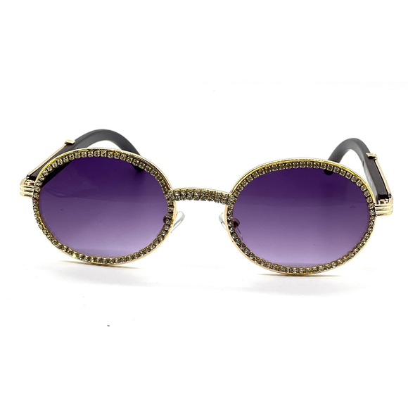 Buffs Sunglasses Frame Gold Accent Black Lens Men's Fashion Shades Sophisticated - Picture 4 of 5